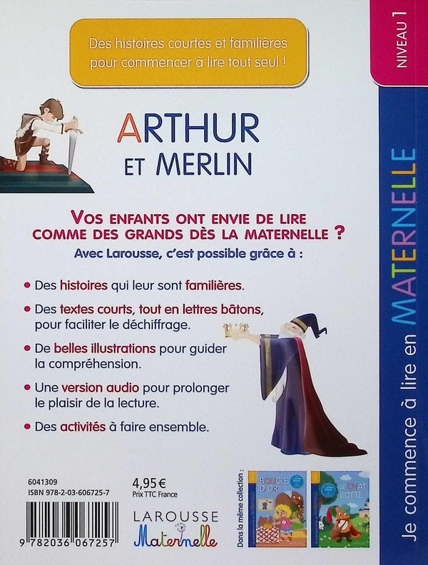 Back cover of Je commence à lire en maternelle : Niveau 1 ; Arthur et Merlin