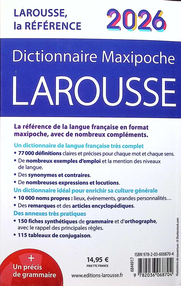 Back cover of Dictionnaire Maxipoche Larousse (édition 2026)