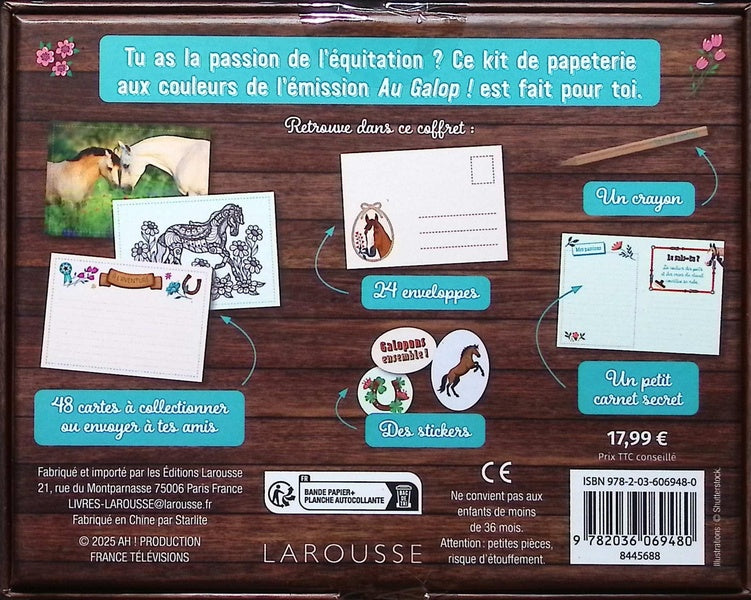 Back cover of Mon Kit Papeterie Au Galop, Passion équitation