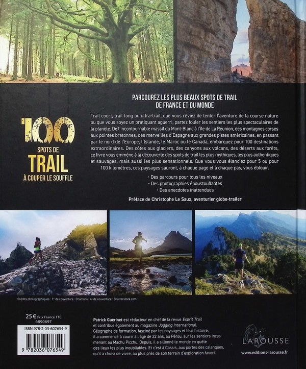 Back cover of 100 spots de trails à couper le souffle