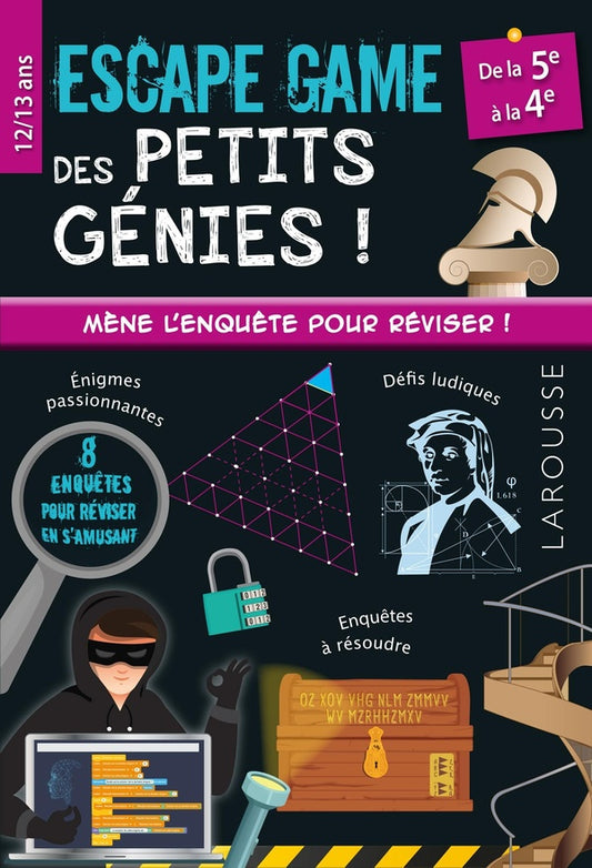 Front cover of Escape game des petits génies ! : De la 5e à la 4e