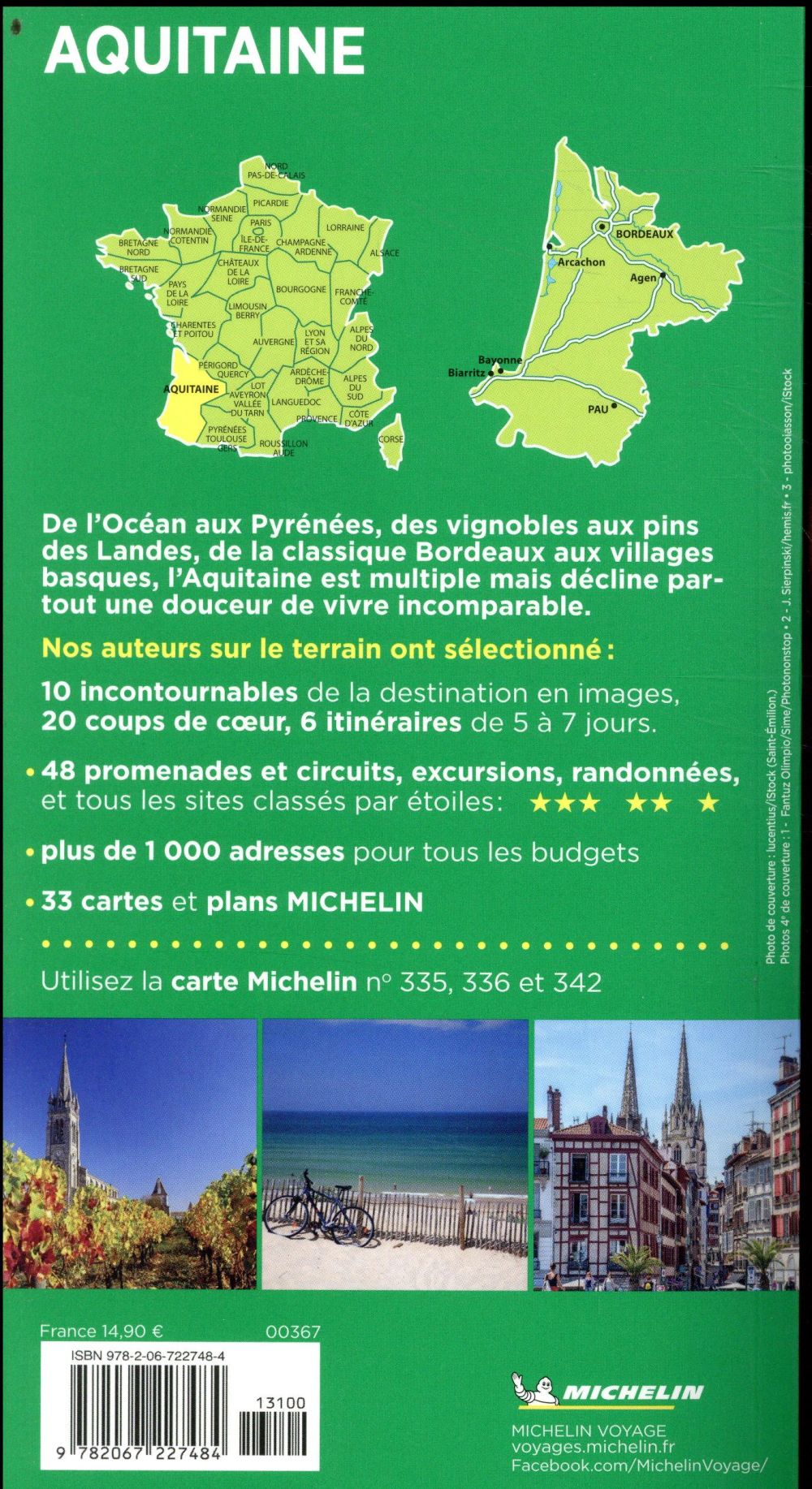 Back cover of Le guide vert : Aquitaine