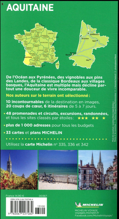 Back cover of Le guide vert : Aquitaine