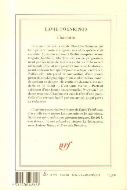 Back cover of Charlotte                     (Prix Renaudot 2014 ; Prix Goncourt des lycéens 2014)