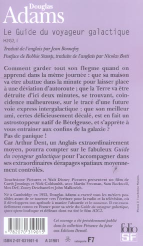 Back cover of Le guide du voyageur galactique
