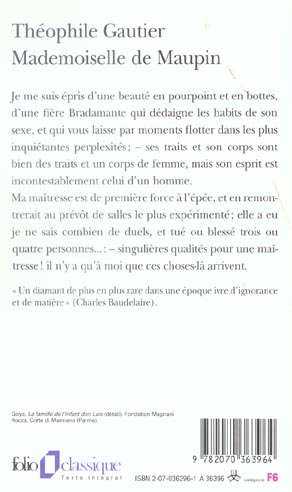 Back cover of Mademoiselle de Maupin