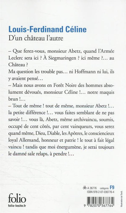 Back cover of D'un château l'autre