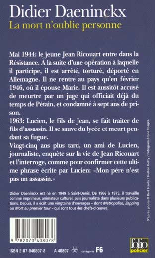 Back cover of La mort n'oublie personne