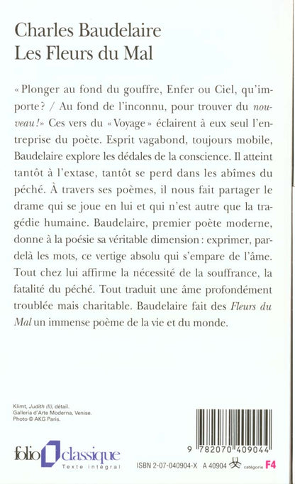 Back cover of Les fleurs du Mal