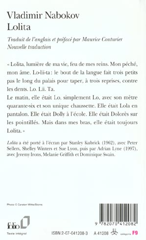 Back cover of Lolita