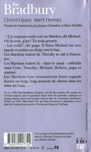 Back cover of Chroniques martiennes