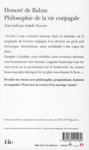 Back cover of Philosophie de la vie conjugale