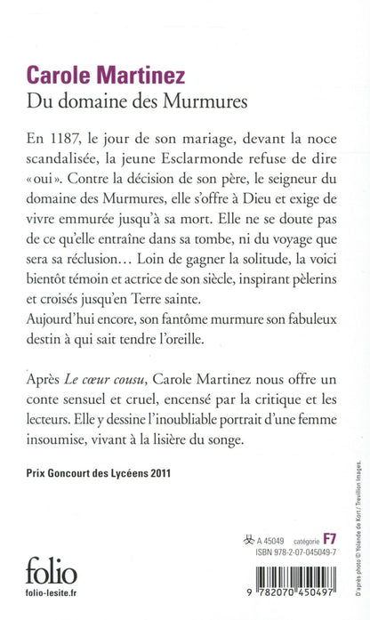 Back cover of Du domaine des murmures