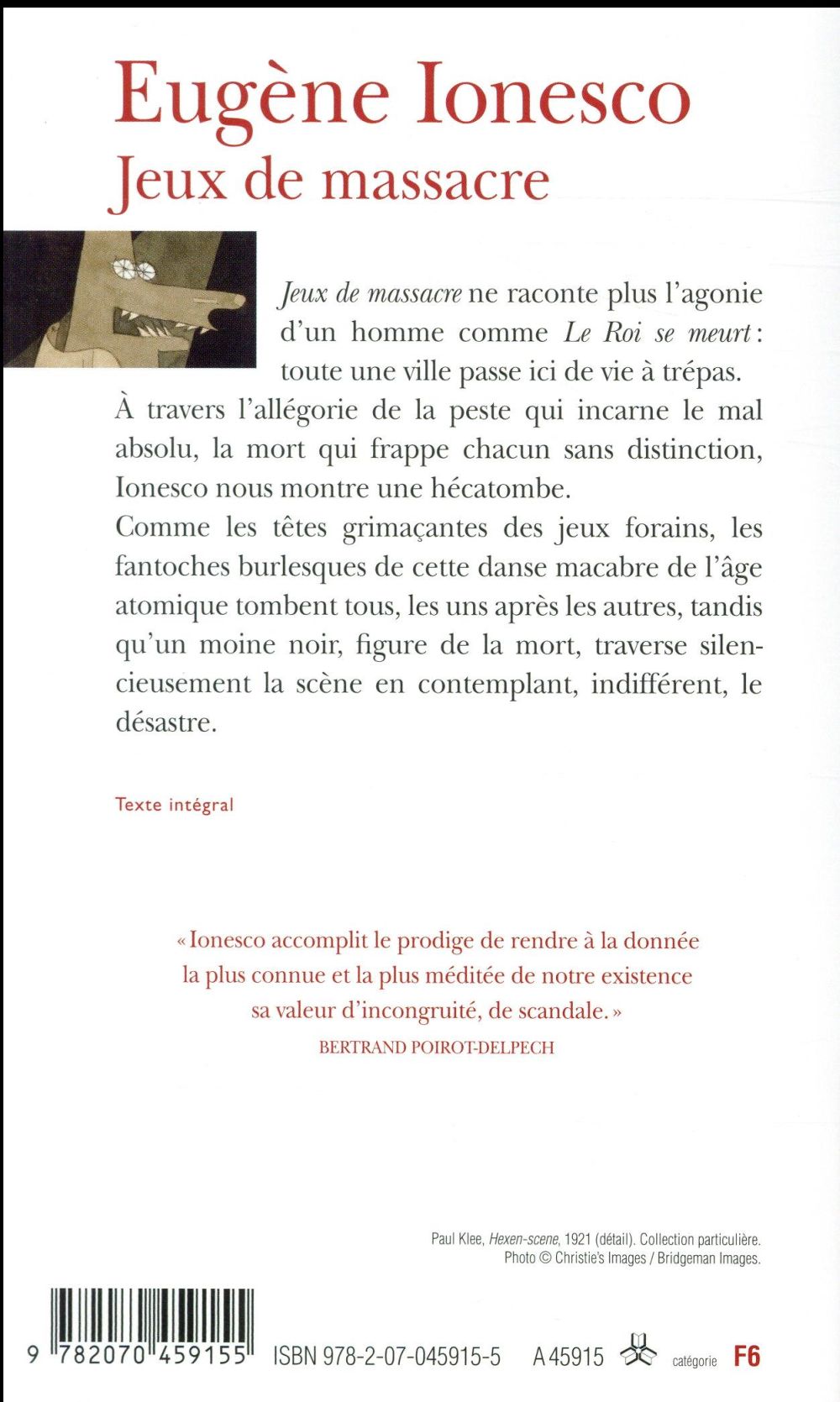 Back cover of Jeux de massacre