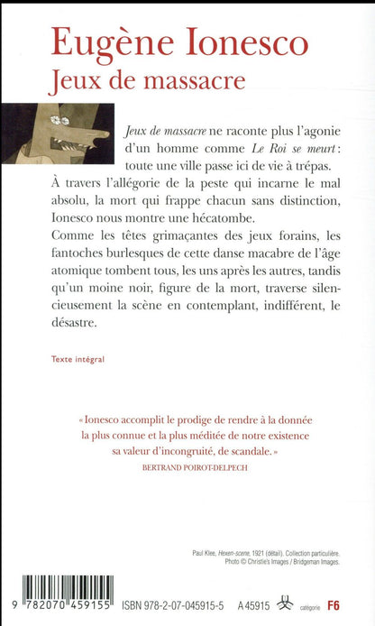 Back cover of Jeux de massacre
