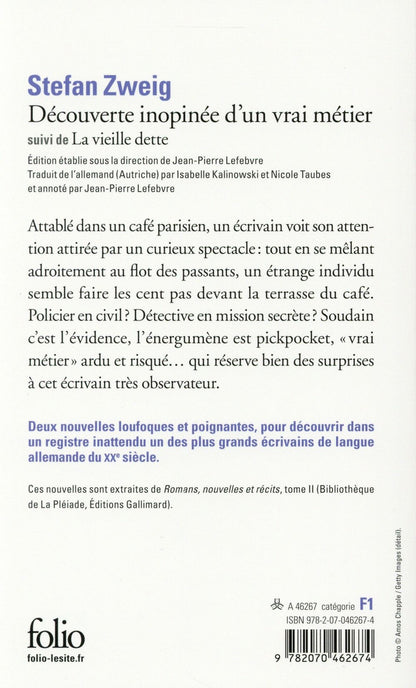 Back cover of Découverte inopinée d'un vrai métier ; la vieille dette