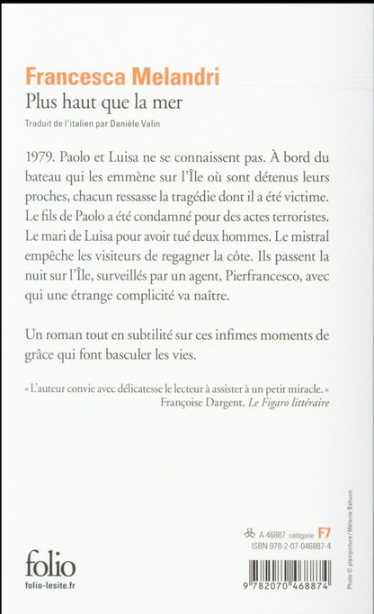 Back cover of Plus haut que la mer