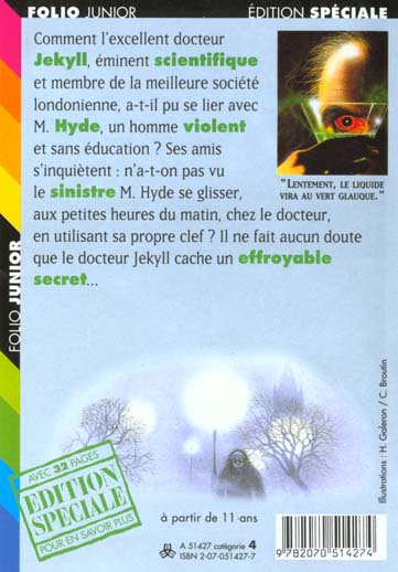 Back cover of L'etrange cas du dr jekyll et de m. hyde