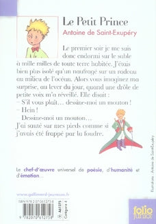 Back cover of Le Petit Prince                     (Avec des aquarelles de l'auteur)