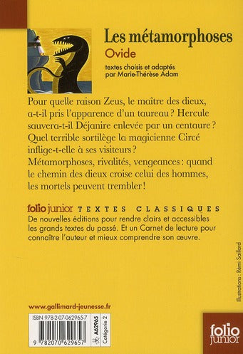 Back cover of Les métamorphoses