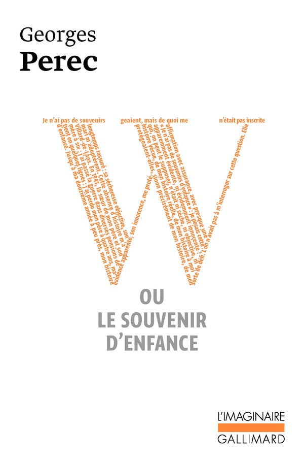 Front cover of W ou le souvenir d'enfance
