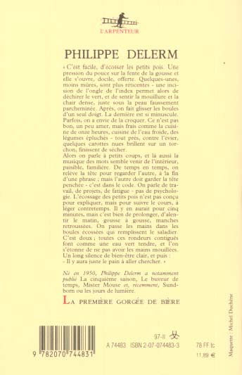 Back cover of La première gorgée de bière et autres plaisirs minuscules