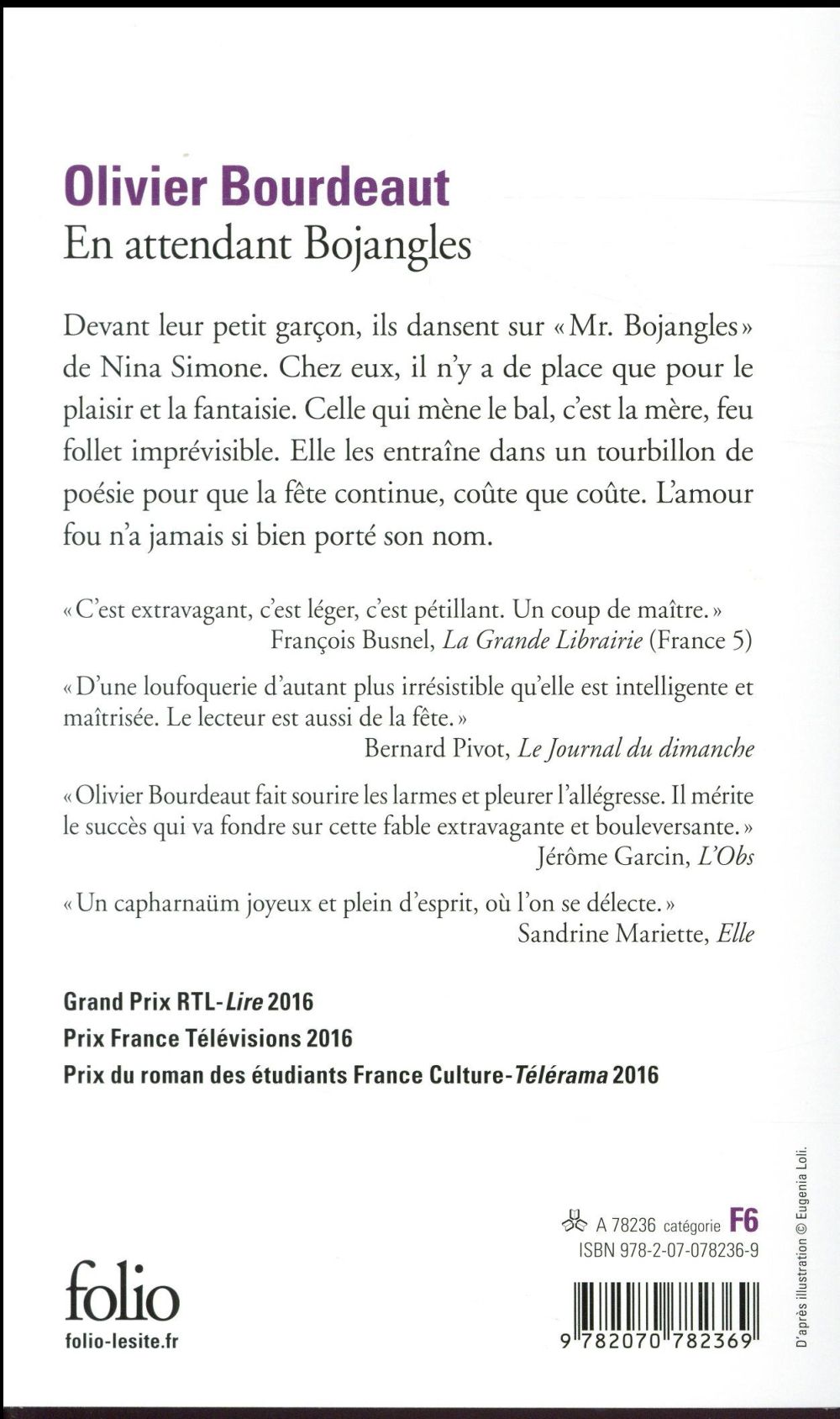 Back cover of En attendant Bojangles