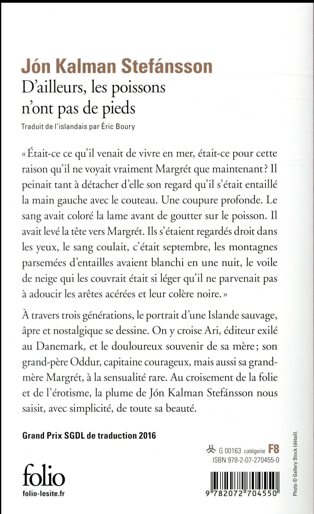 Back cover of D'ailleurs les poissons n'ont pas de pieds