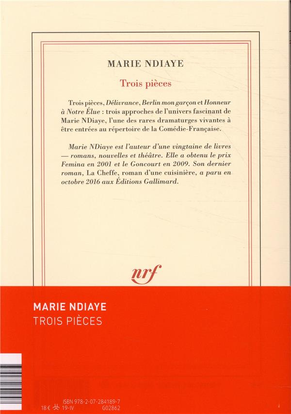 Back cover of Trois pièces