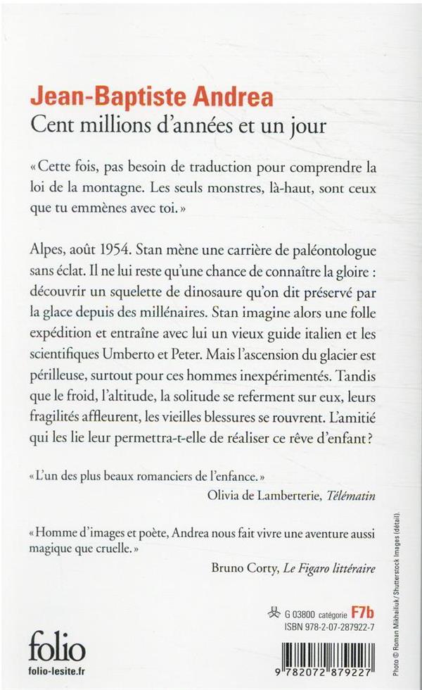 Back cover of Cent millions d'années et un jour