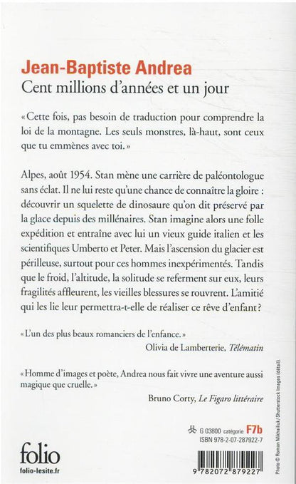 Back cover of Cent millions d'années et un jour