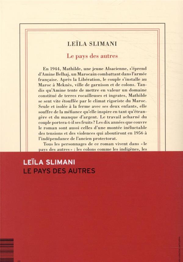Back cover of Le pays des autres Tome 1