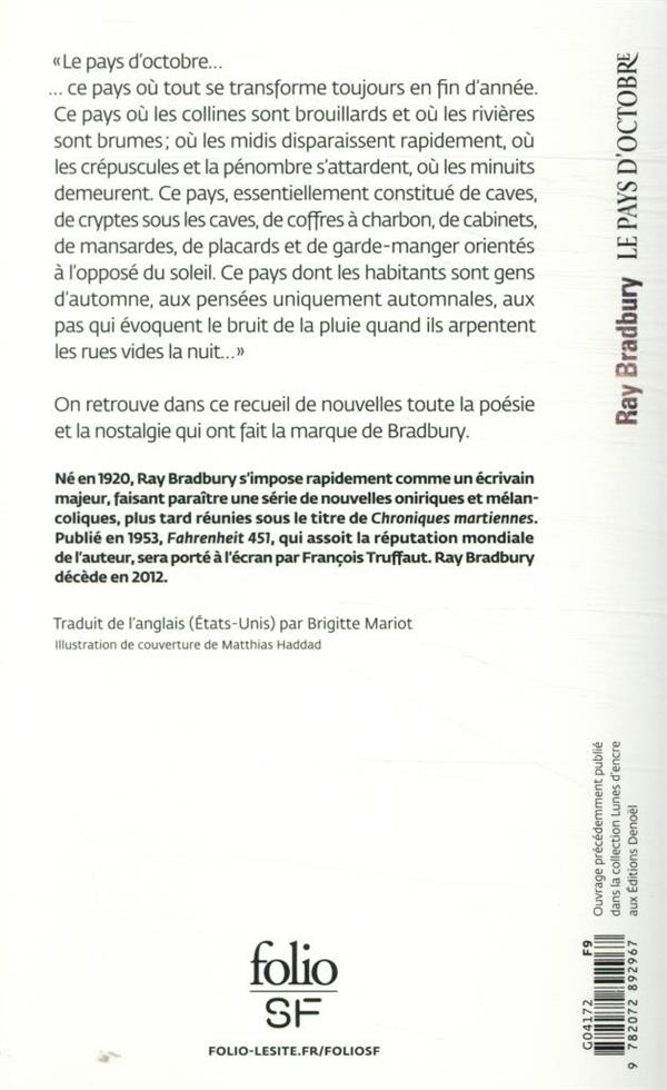 Back cover of Le pays d'octobre