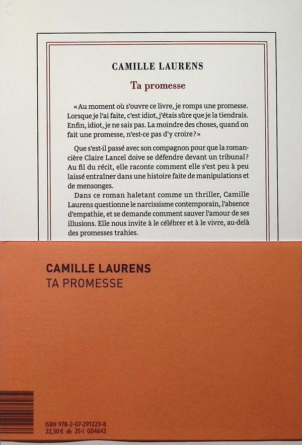 Back cover of Ta promesse
