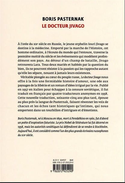 Back cover of Le Docteur Jivago