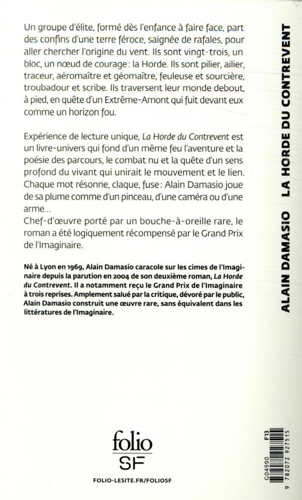 Back cover of La horde du contrevent