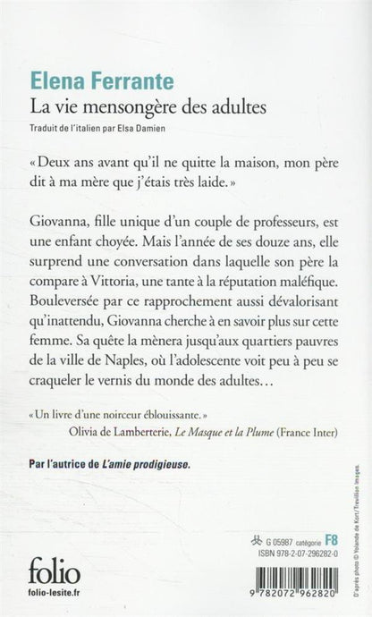 Back cover of La vie mensongère des adultes
