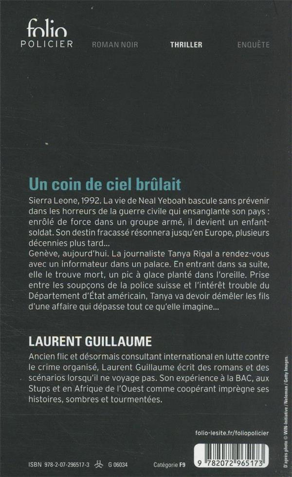 Back cover of Un coin de ciel brûlait