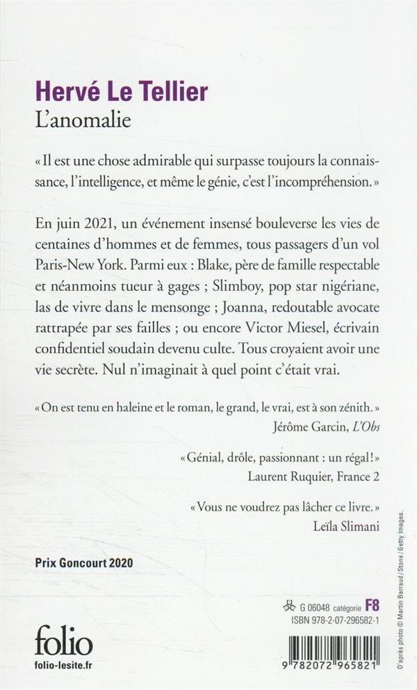 Back cover of L'anomalie