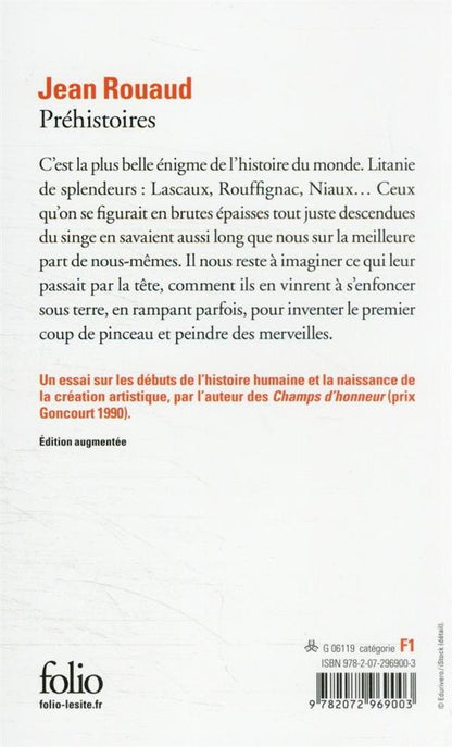 Back cover of Préhistoires