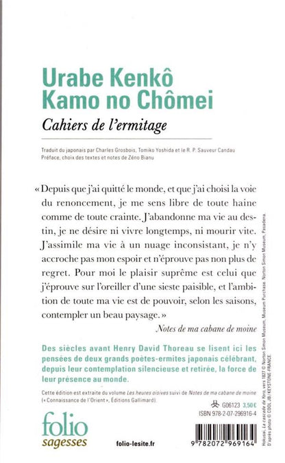 Back cover of Cahiers de l'ermitage