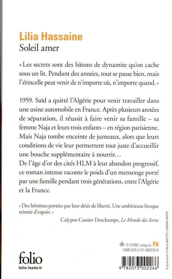 Back cover of Soleil amer