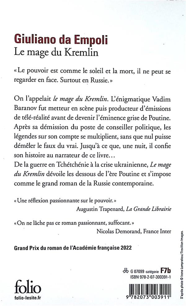 Back cover of Le mage du Kremlin
