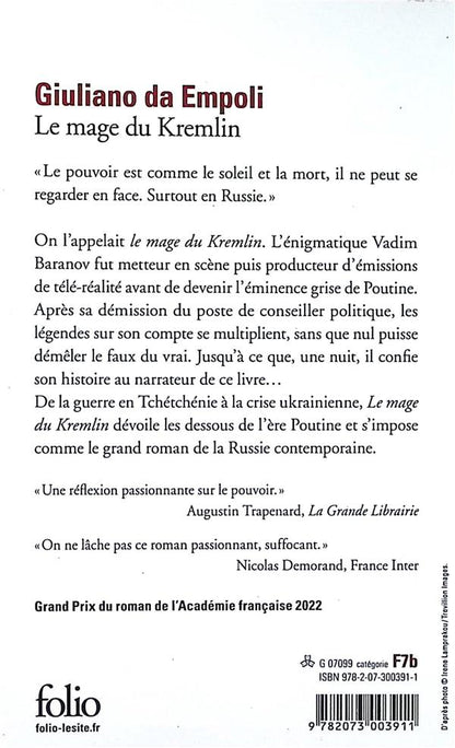 Back cover of Le mage du Kremlin