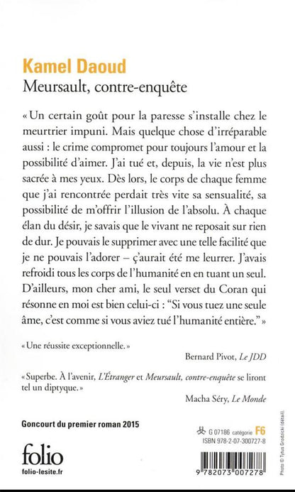 Back cover of Meursault, contre-enquête