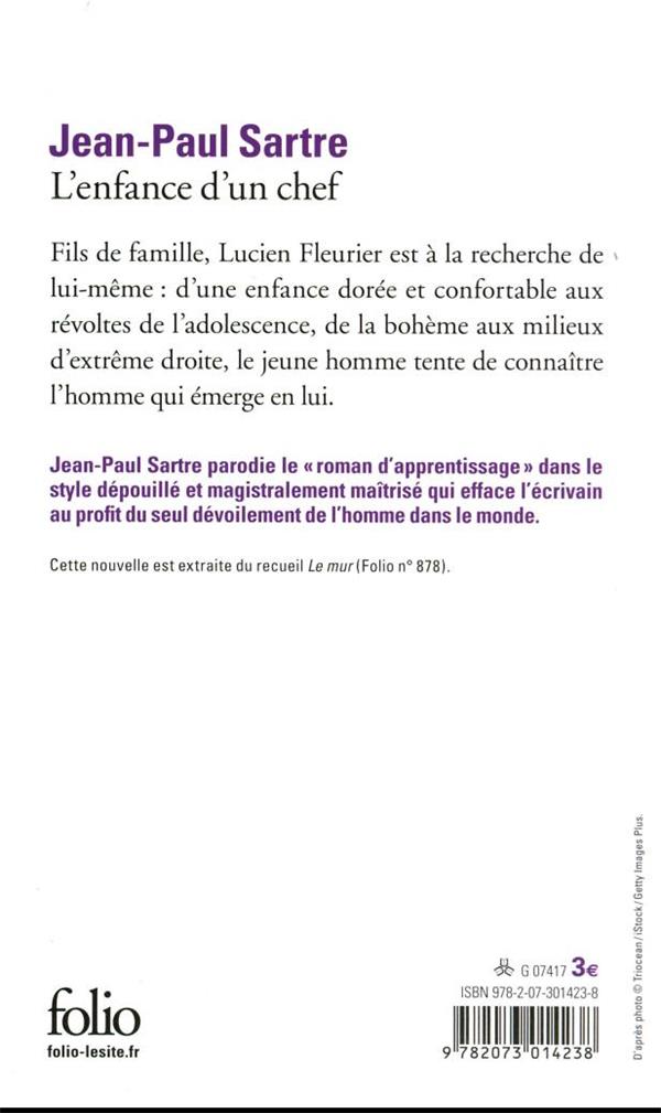 Back cover of L'enfance d'un chef