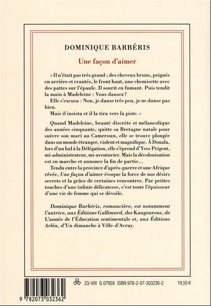 Back cover of Une façon d'aimer                     (Grand prix du roman de l'Académie française 2023)