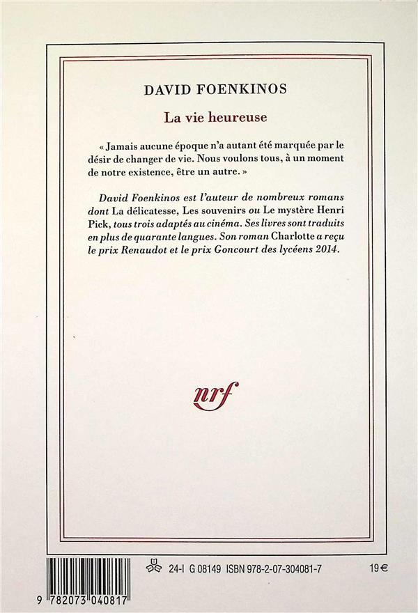 Back cover of La vie heureuse