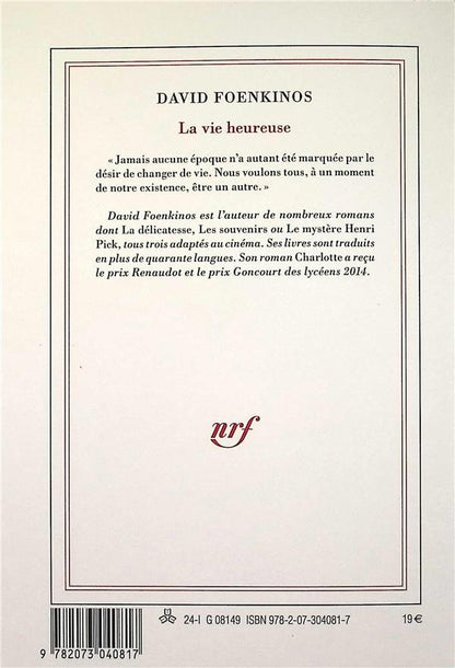 Back cover of La vie heureuse
