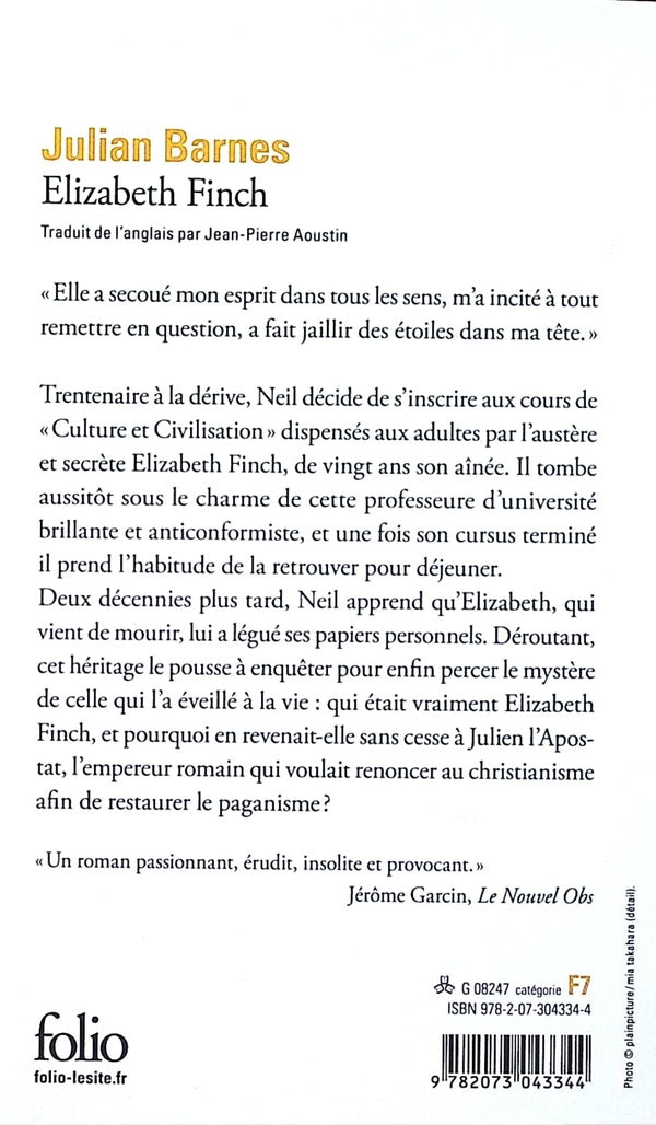 Back cover of Elizabeth Finch